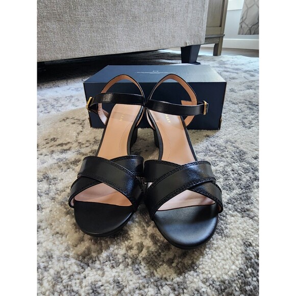 NEW Cole Haan Black Woman’s Renata  wedge sandal dress shoe - size 9.5 - Picture 4 of 8